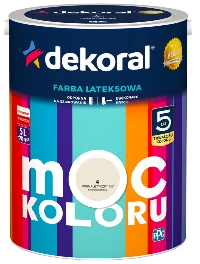 DEKORAL MOC KOLORU MINIMALISTYCZNY BEŻ 5L 