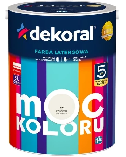 DEKORAL MOC KOLORU KWIAT WIŚNI 5L 