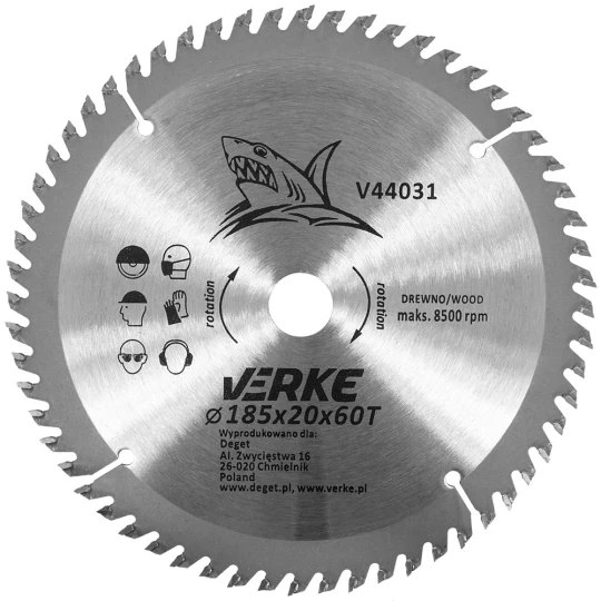 TARCZA WIDIOWA 185mm*20mm*60T VERKE