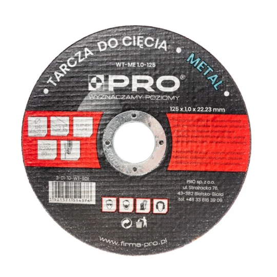 PRO TARCZA DO METALU 125 x 1.6 x 22.23 WT-ME1.6-125