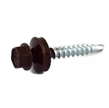 Wkręt farmerski blacha do drewna typ OD 4,8x28mm z podkładką T14 RAL 9005 [OP 250]