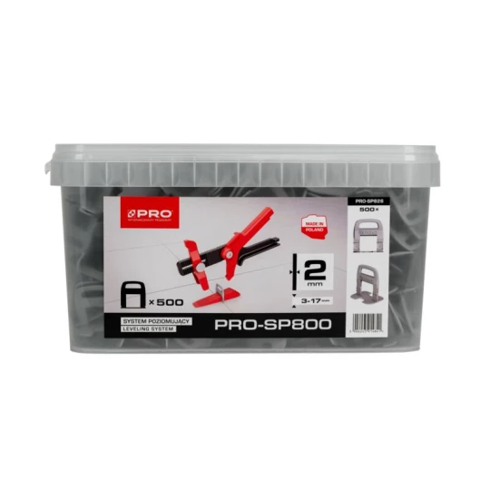 PRO LEVELLING SYSTEM PRO-SP800 2MM CLIPS 500 PCS BUCKET 10L