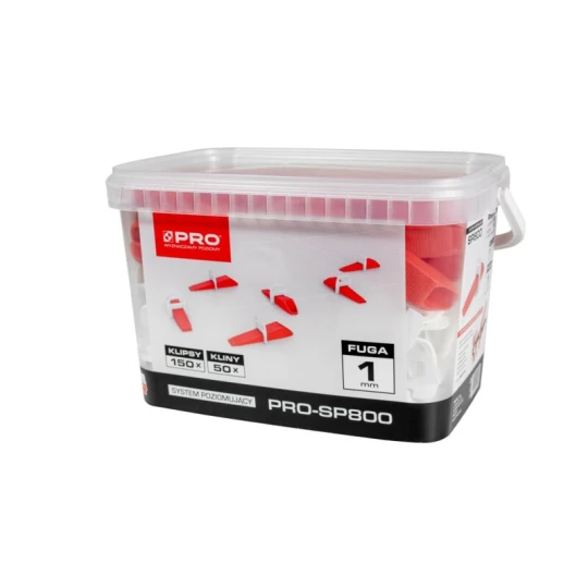 PRO SYSTEM POZIOMUJĄCY PRO-SP800 1MM MIX - KLIPSY/KLINY 150/50 SZT WIADRO 5L