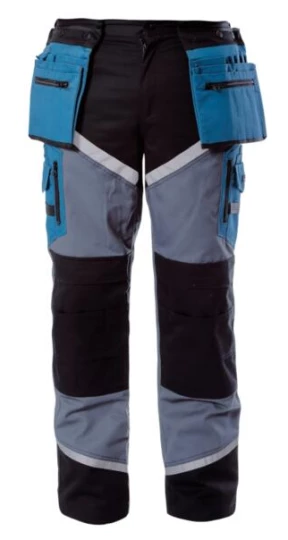 TROUSERS BLACK-GREY-TUR WITH REFLECTORS SIZE XL