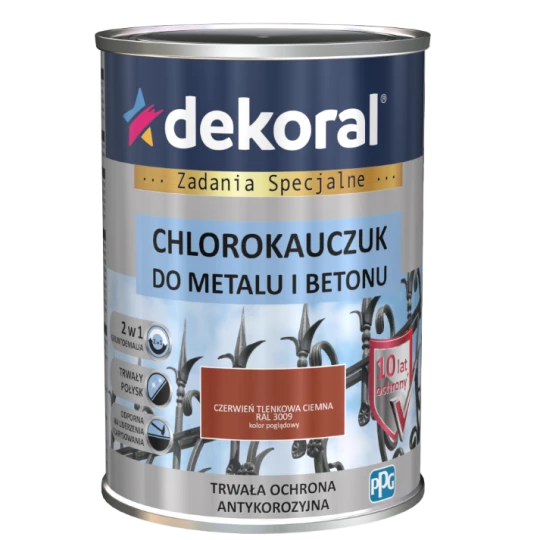 DEKORAL CHLOROKAUCZUK CZERWONY TLENKOWY CIEMNY 0,9L
