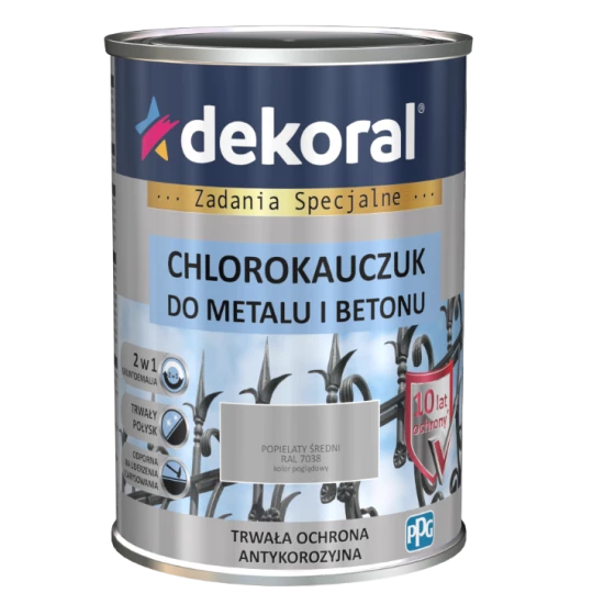 DEKORAL CHLOROKAUCZUK POPIELATY ŚREDNI 0,9L