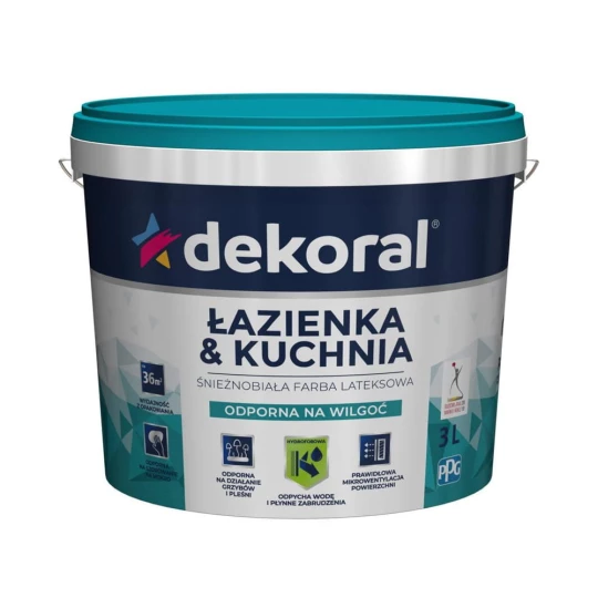DEKORAL EMULSJA BIAŁA MALEINAK PLUS 3L