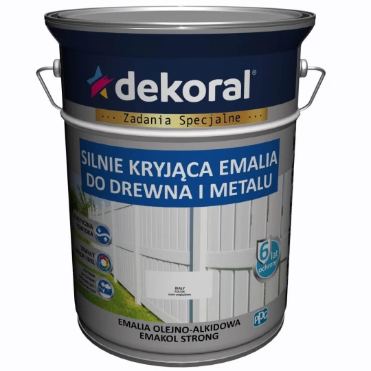DEKORAL EMAKOL STRONG BIAŁA RAL9003 5L