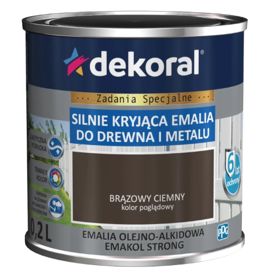 DEKORAL EMAKOL STRONG BROWN DARK RAL 8017 0,2L