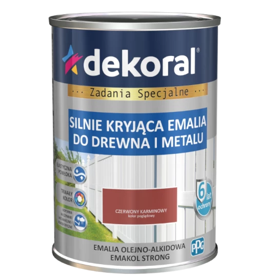 DEKORAL EMAKOL STRONG CARMINE RED RAL 3002 0,9L
