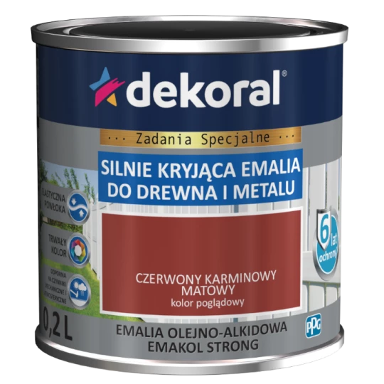 DEKORAL EMAKOL STRONG RED CARMINE MATT 0,2L