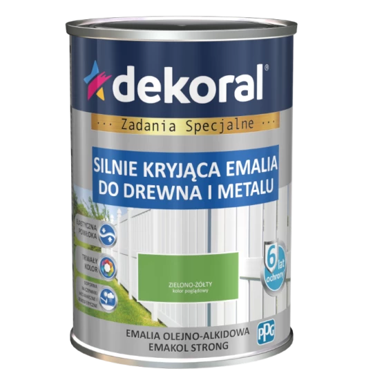 DEKORAL EMAKOL STRONG RAL 6018 ZIELONO-ŻÓŁTY 0,9L