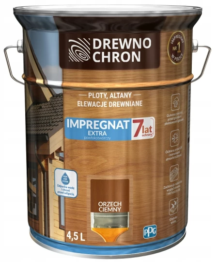 DREWNOCHRON IMPREGNAT EXTRA POWŁOKOTWÓRCZY ORZECH CIEMNY 4,5L