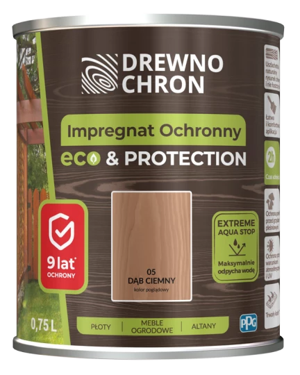 DREWNOCHRON IMPREGNAT OCHRONNY ECO&PROTECTION DĄB CIEMNY 0,75L