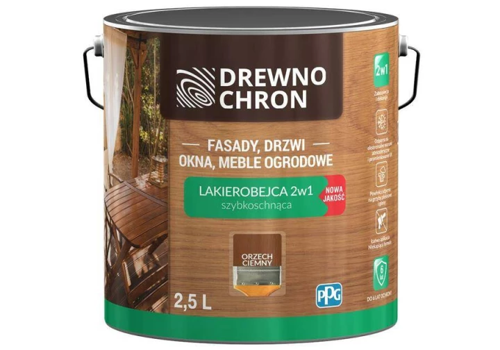 DREWNOCHRON LAKIEROBEJCA 2W1 ORZECH CIEMNY 2,5L