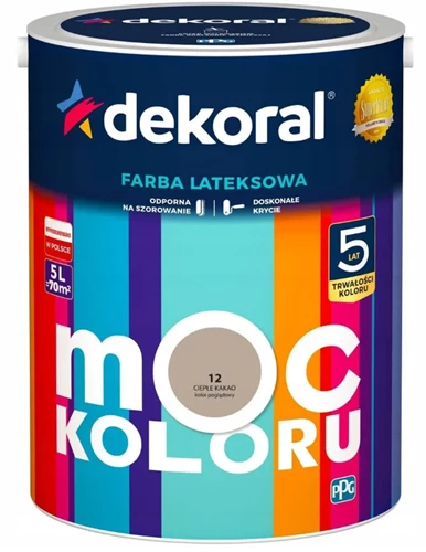 DEKORAL MOC KOLORU CIEPŁE KAKAO 5L 