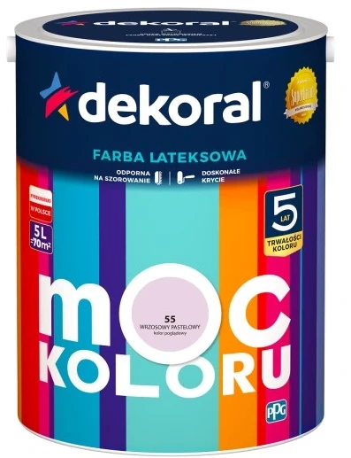 DEKORAL MOC KOLORU WRZOSOWY PASTELOWY 5L 
