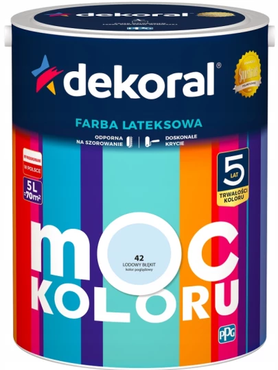 DEKORAL MOC KOLORU LODOWY BŁĘKIT 5L 