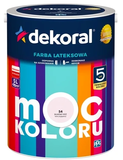 DEKORAL MOC KOLORU BAJKOWY RÓŻ 5L 