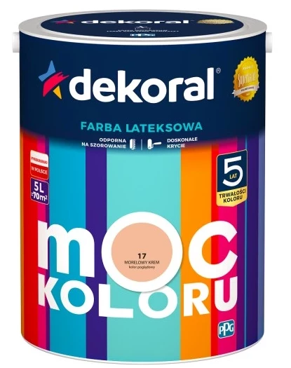 DEKORAL MOC KOLORU MORELOWY KREM 5L 