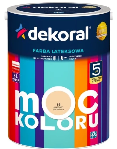 DEKORAL MOC KOLORU ŁOSOSIOWY 5L 