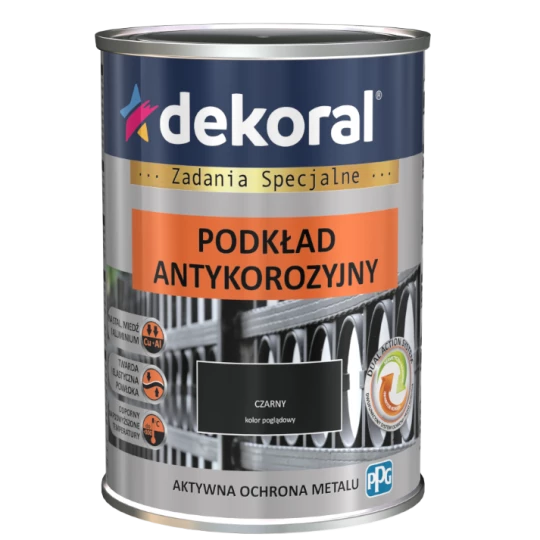 DEKORAL UNIKOR C 0,9L CZARNY RAL 9005 PODKŁAD ANTYKOROZYJNY