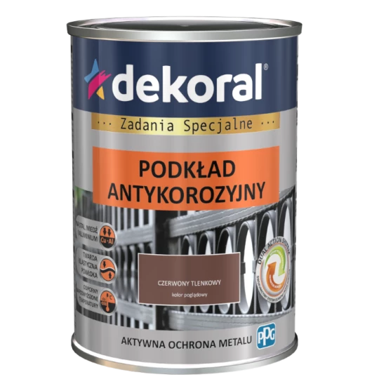 DEKORAL UNIKOR C 0,9L CZERWONY TLENKOWY RAL 3009 PODKŁAD ANTYKOROZYJNY