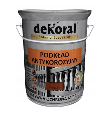 DEKORAL UNIKOR C 5L CZERWONY TLENKOWY RAL 3009 PODKŁAD ANTYKOROZYJNY