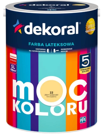 DEKORAL MOC KOLORU ŻÓŁTY SŁONECZNY 5L 
