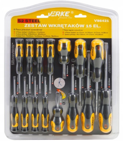 SCREWDRIVER SET 15 PCS S2 VERKE PREMIUM LINE