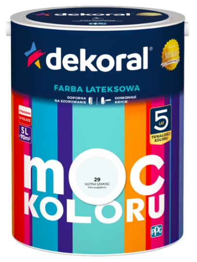 DEKORAL MOC KOLORU ULOTNA SZAROŚĆ 5L 