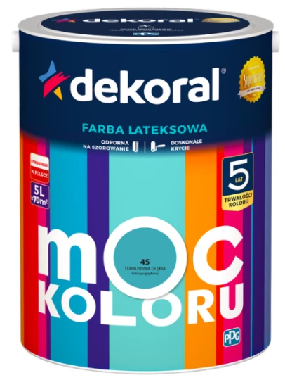 DEKORAL MOC KOLORU TURKUSOWA GŁĘBIA 5L 