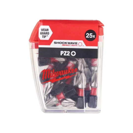 Milwaukee Shockwave Impact Duty bit for Pozidriv screws, PZ2 x 25 mm (25 pcs.)
