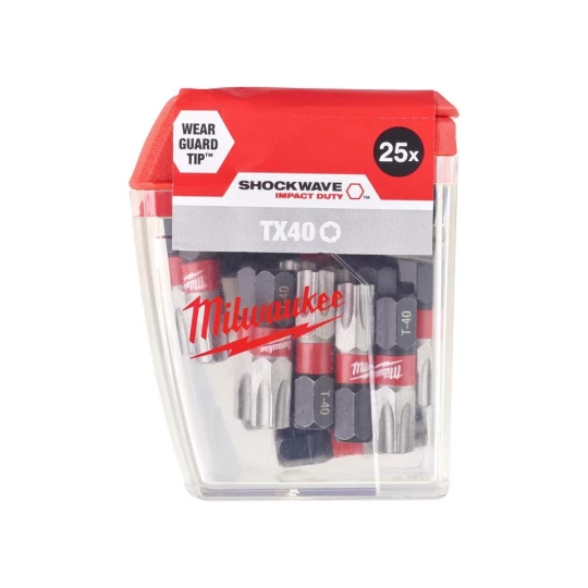Milwaukee Bit udarowy Shockwave do śrub Torx, TX40 x 25 mm (25 szt.)