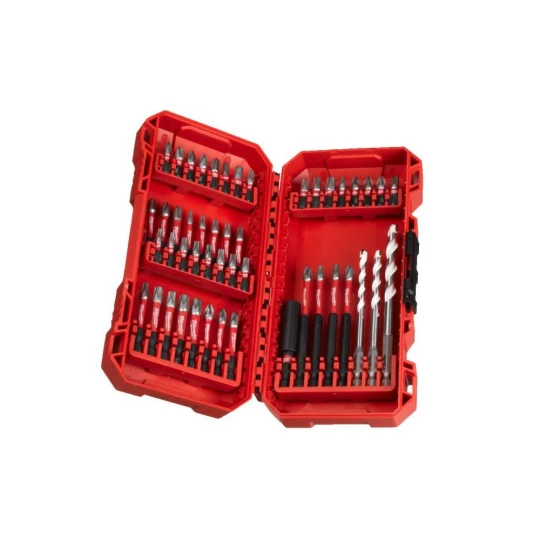 Milwaukee Shockwave impact bit and drill bit set for flathead, Phillips, Pozidriv, Torx and Hex screws (48 pcs).