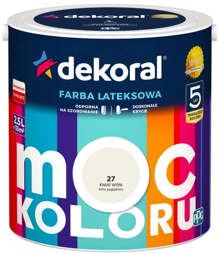 DEKORAL MOC KOLORU KWIAT WIŚNI 2,5L 