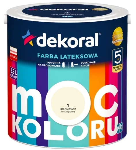 DEKORAL MOC KOLORU BITA ŚMIETANA 2,5L 