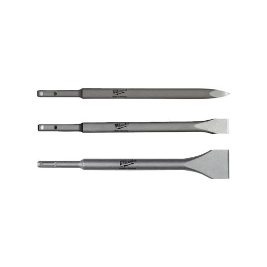 Milwaukee Zestaw dłut SDS-Plus (wąskie, szerokie, szpicak), 250 mm (3 szt.)