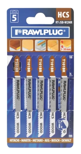 Woodcutting jigsaw blades 100 mm HCS 2,5 mm - blister - 5 pcs.