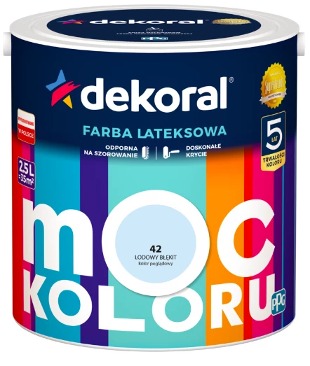 DEKORAL MOC KOLORU LODOWY BŁĘKIT 2,5L 