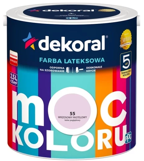 DEKORAL MOC KOLORU WRZOSOWY PASTELOWY 2,5L 