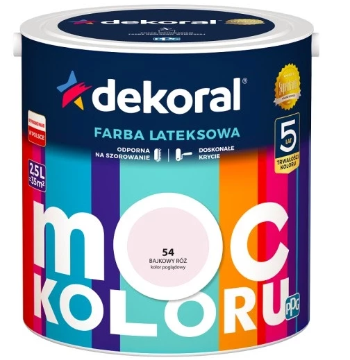 DEKORAL MOC KOLORU BAJKOWY RÓŻ 2,5L 