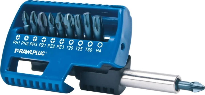 Bit set 25 mm PZ1 PZ2, PZ3, PH1, PH2,PH3, T20, T25, T30 +adapter 60 mm