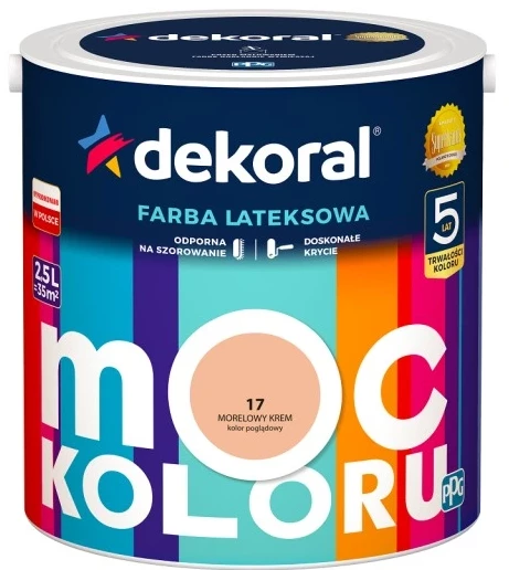 DEKORAL MOC KOLORU MORELOWY KREM 2,5L 