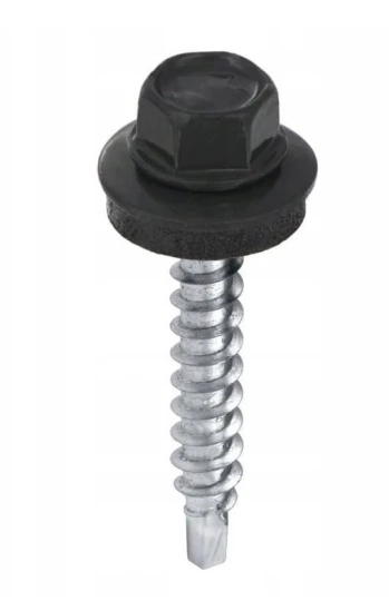Wood self-drilling screws OD 4,8x35 mm with washer T14 - RAL 7016 - blister - 20 pcs.