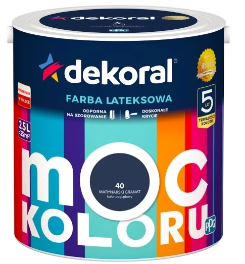 DEKORAL MOC KOLORU MARYNARSKI GRANAT 2,5L 