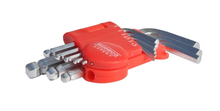 Set of HEX allen keys with Cr-V ball short 1.5-10 mm - blister - 9 el.