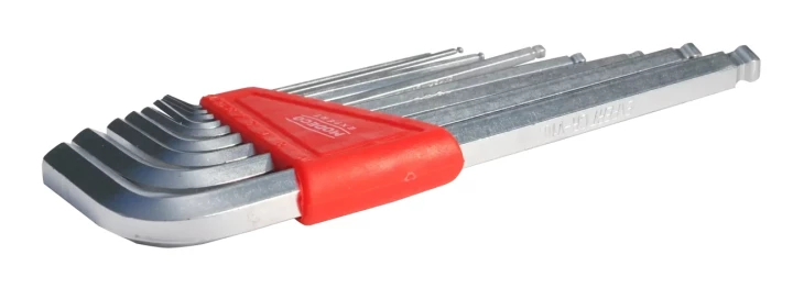 Set of HEX allen keys with ball end long Cr-V 1.5-10 mm - blister - 9 el.
