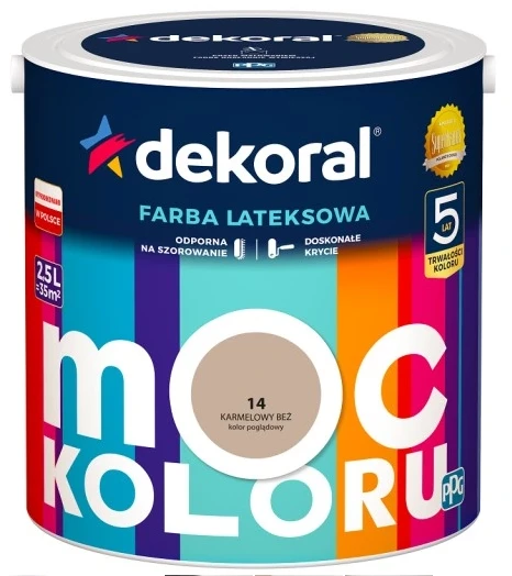 DEKORAL MOC KOLORU KARMELOWY BEŻ 2,5L 