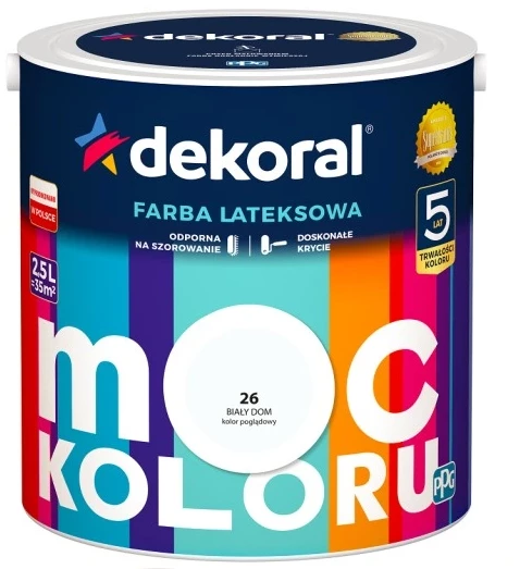 DEKORAL MOC KOLORU BIAŁY DOM 2,5L 